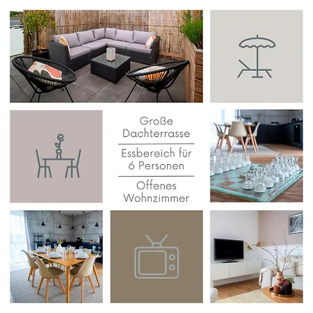 Apartmán Penthouse-ferienwohnung Mit Dachterrasse Wlan Smart-tv Ueberdachter Parkplatz Wallbox